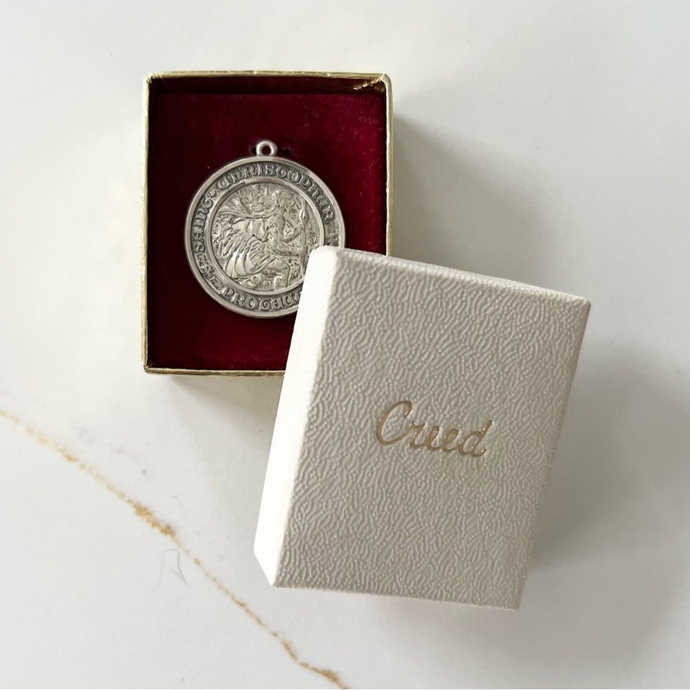 Vintage Creed Sterling Silver St. Christopher Medallion